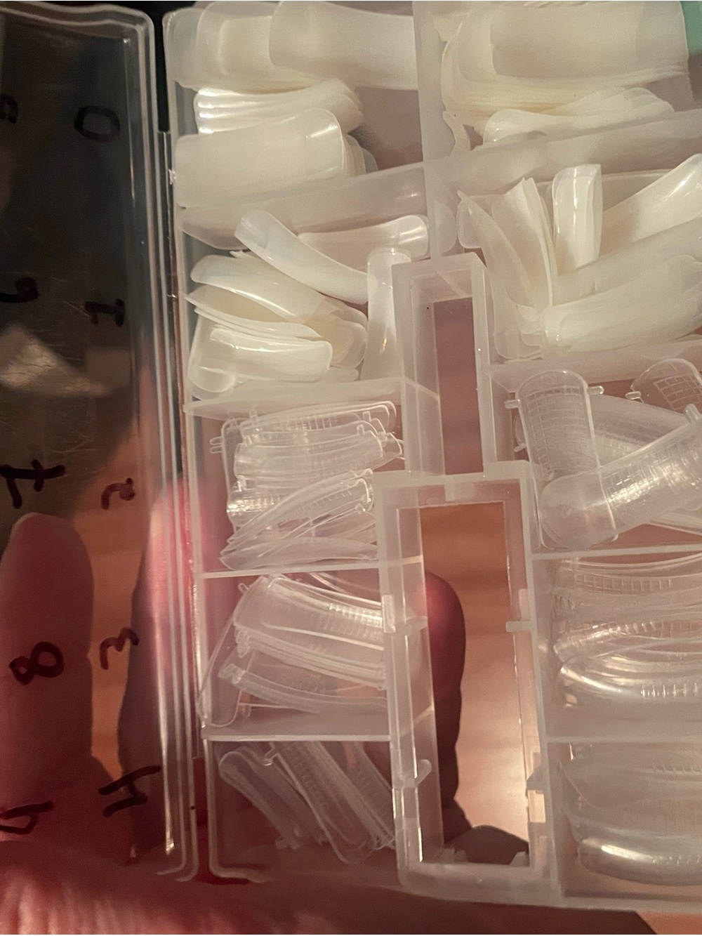 Clear Plastic Nail Tips Organizer Set - White/Clear